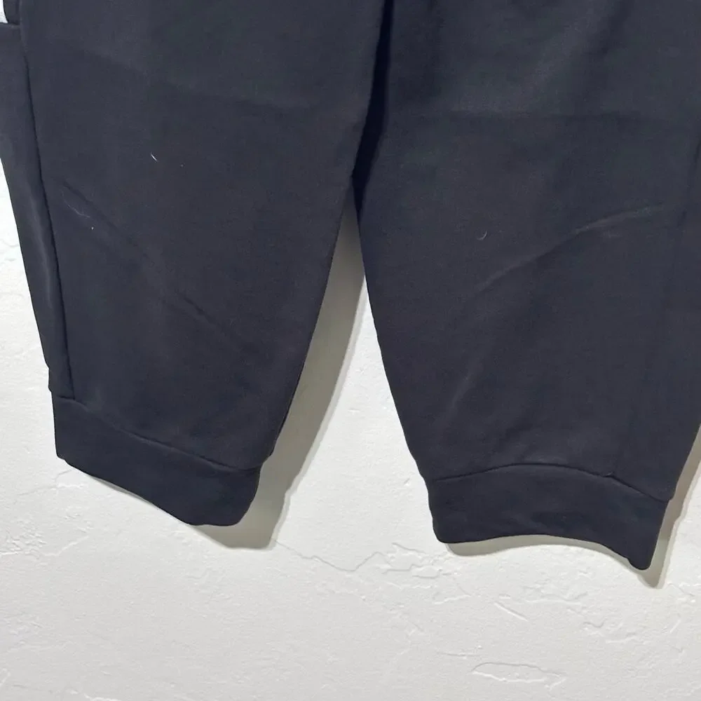 Adidas pant size Lg Black/ White Track Pockets Athletic Elastic Ankle Drawstring